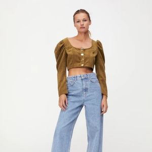 Zara corduroy crop top